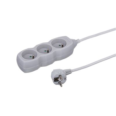 Przedłużacz 3-gniazdowy szary 5 m Duwi