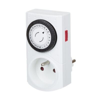 Programator czasowy mechaniczny 24 h biały Duwi