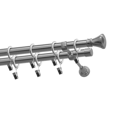 Karnisz podwójny 19/19 mm Jazz nikiel 160 cm