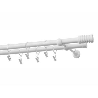 Karnisz podwójny 19/19 mm Porto biały 240 cm