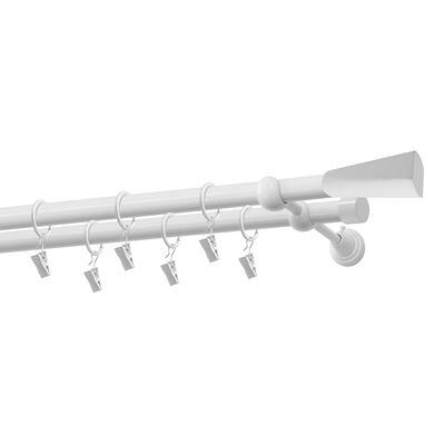 Karnisz podwójny 19/19 mm Loft biały mat 200 cm