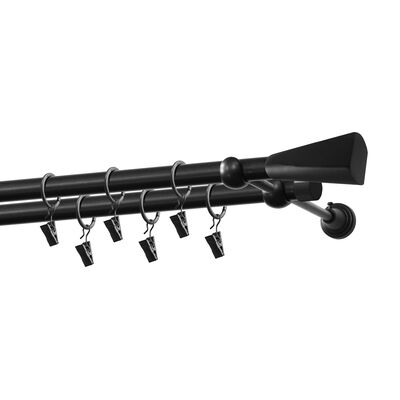 Karnisz podwójny 19/19 mm Loft czarny mat 200 cm