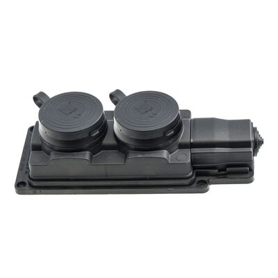 Listwa gumowa 2-gniazdowa czarna IP44 Duwi