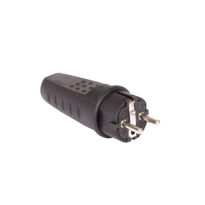 Wtyczka gumowa czarna IP44 2P+Z Duwi