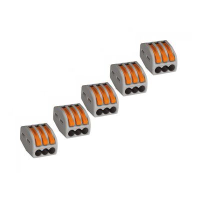 Szybkozłączka 3-krotna 0,08 - 4,0 mm² 5 sztuk Wago
