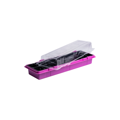 Miniszklarenki 2 szt. różowe 47 x 16 cm z 18 doniczkami i przykryciem