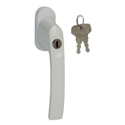 Klamka PLUTON-O biała (okienna) z kluczykiem