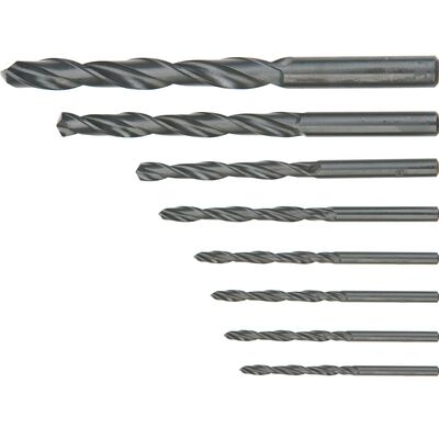Wiertło do metalu HSS, 3,0 - 10,0 mm, zestaw 8 sztuk Top Tools
