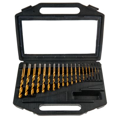 Wiertło do metalu HSS-TiN, 1,0 - 10,0 mm, zestaw 19 sztuk VERTO