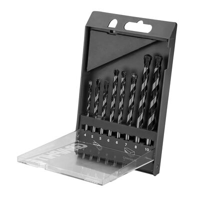 Zestaw wierteł do betonu zestaw 8 sztuk - 4, 5, 5, 6, 6, 7, 8, 10 mm GRAPHITE