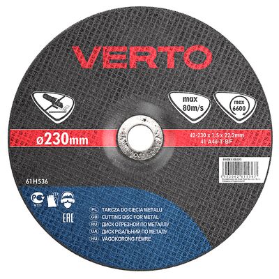 Tarcza tnąca do metalu 230 x 2,0 x 22,2 mm VERTO