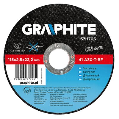 Tarcza tnąca do metalu 115 x 2,5 x 22,2 mm, 41 A30-T-BF GRAPHITE