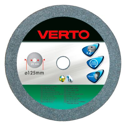 Tarcze szlifierskie 125 x 20 mm / 16 mm, 2 sztuki VERTO