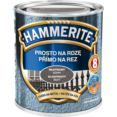 Farba Prosto Na Rdzę Szary Młotkowy 0,25 l Hammerite