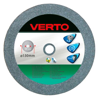 Tarcze szlifierskie 150 x 20 mm / 20 mm, 2 sztuki VERTO