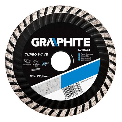 Tarcza diamentowa 125 x 22,2 mm, turbo wave GRAPHITE