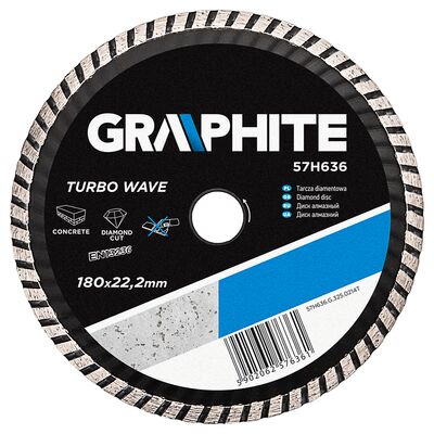 Tarcza diamentowa 180 x 22,2 mm, turbo wave GRAPHITE