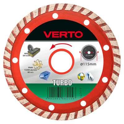 Tarcza diamentowa 115 x 22,2 mm, turbo VERTO
