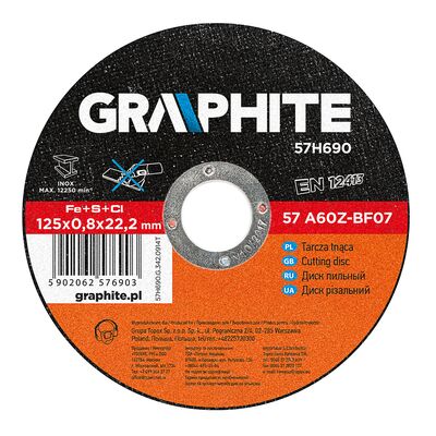 Tarcza tnąca do metalu 125 x 0,8 x 22,2 mm, 57A60Z-BF07 GRAPHITE