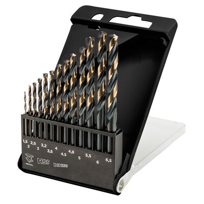 Wiertło do metalu HSS-CNC, 124°, "Pro-Tec", 1,5 - 6,5 mm, zestaw 13 sztuk GRAPHITE