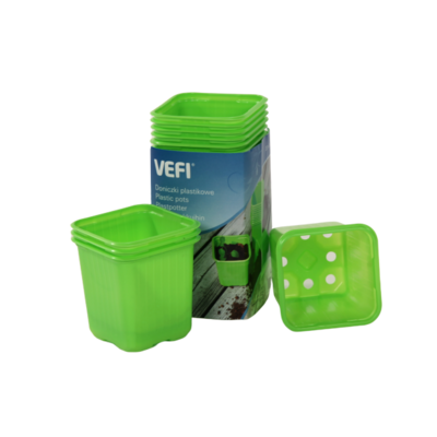 Doniczka do rozsady kwadratowa 8 cm zielona 20 szt. VEFI