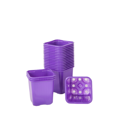 Doniczka do rozsady kwadratowa 8 cm fioletowa 20 szt. VEFI
