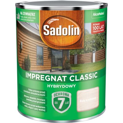 Impregnat CLASSIC HYBRYDOWY Biały Krem 0,75 l Sadolin