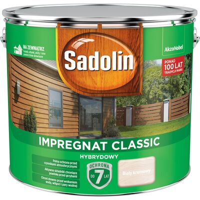 Impregnat CLASSIC HYBRYDOWY Biały Kremowy 9 l Sadolin