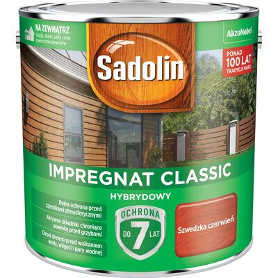 Impregnat CLASSIC HYBRYDOWY Szwedzka Czerwień 2,5 l Sadolin