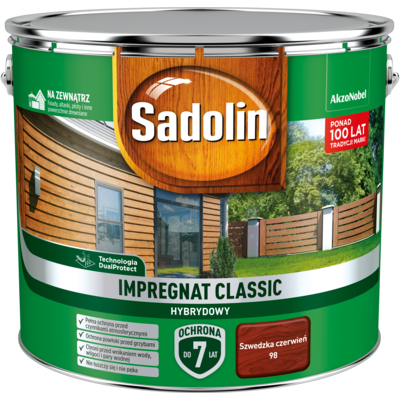 Impregnat CLASSIC HYBRYDOWY Szwedzka Czerwień 9 l Sadolin