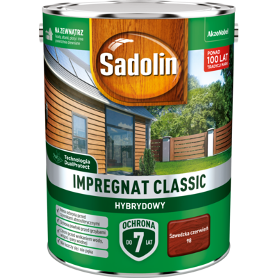 Impregnat CLASSIC HYBRYDOWY Szwedzka Czerwień 4,5 l Sadolin