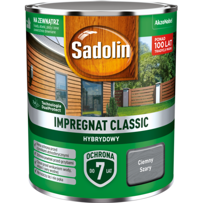 Impregnat CLASSIC HYBRYDOWY Ciemny Szary 0,75 l Sadolin