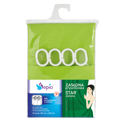 Zasłona prysznicowa zielona Star
