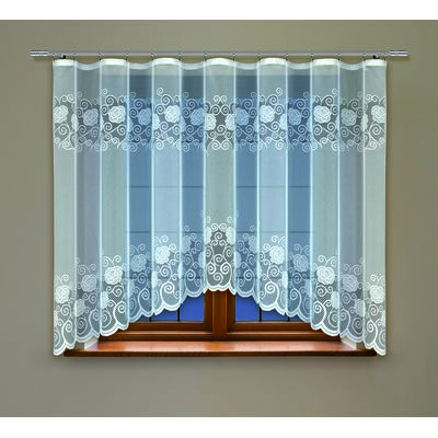 Firana gotowa 140 x 300 cm biała z taśmą marszczącą