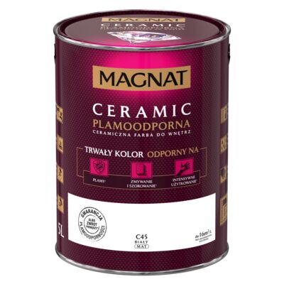 Farba ceramiczna biały C45 5 l Magnat