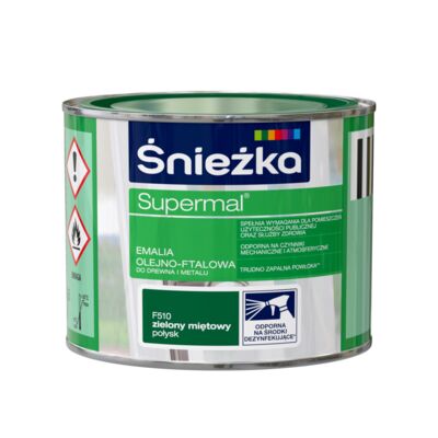 Farba emaliowa olejno-ftalowa Supermal zielona mięta 0,2 l Śnieżka