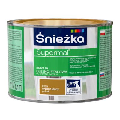 Farba emaliowa olejno-ftalowa Supermal orzech jasny 400 ml Śnieżka