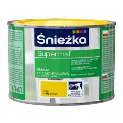 Farba emaliowa olejno-ftalowa Supermal żółty 400 ml Śnieżka
