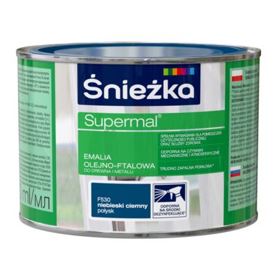 Farba emaliowa olejno-ftalowa Supermal niebieski ciemny 0,4 l Śnieżka