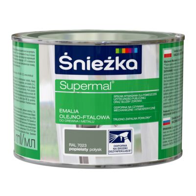 Farba emaliowa olejno-ftalowa Supermal popielaty 400 ml Śnieżka