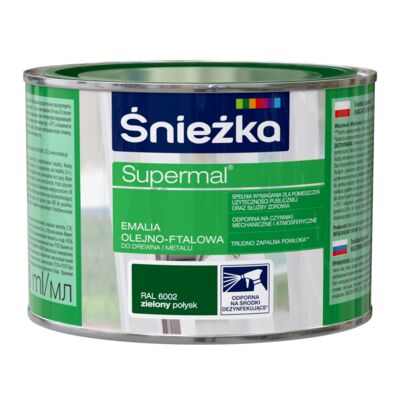 Farba emaliowa olejno-ftalowa Supermal zielony 400 ml Śnieżka