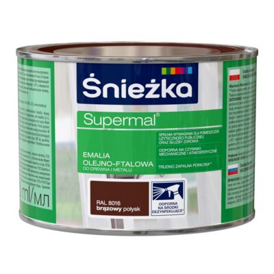Farba emaliowa olejno-ftalowa Supermal brązowy 400 ml Śnieżka