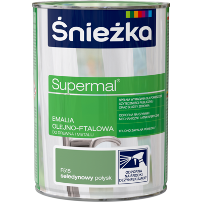 Farba emaliowa olejno-ftalowa Supermal seledynowy 0,8 l Śnieżka