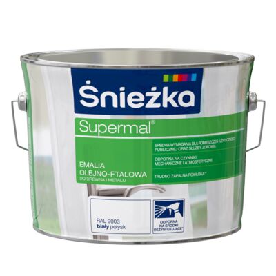 Farba emaliowa olejno-ftalowa Supermal biały 2,5 l Śnieżka