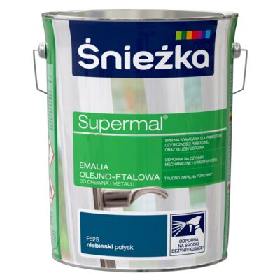 Farba emaliowa olejno-ftalowa Supermal niebieska 5 l Śnieżka