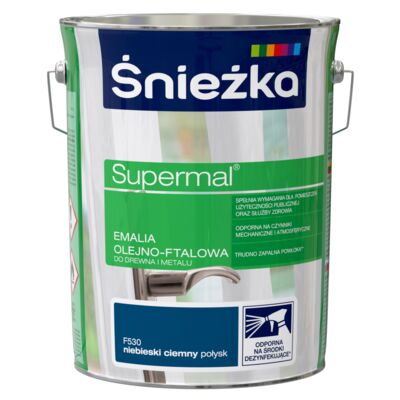 Farba emaliowa olejno-ftalowa Supermal niebieski ciemny 5 l Śnieżka