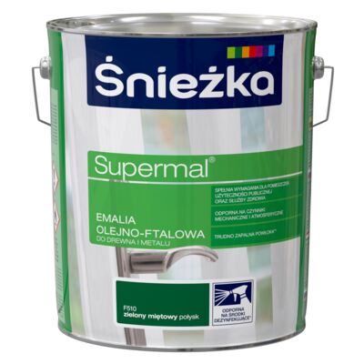 Farba emaliowa olejno-ftalowa Supermal zielona mięta 10 l Śnieżka