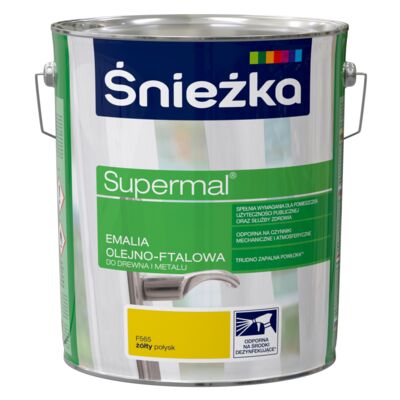 Farba emaliowa olejno-ftalowa Supermal żółty 10 l Śnieżka