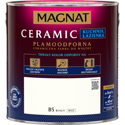 Farba ceramiczna MAGNAT KitchenBathroom czysta biel B5 2,5 l
