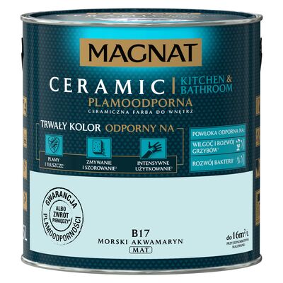 Farba ceramiczna MAGNAT KitchenBathroom morski akwamaryn B17 2,5 l